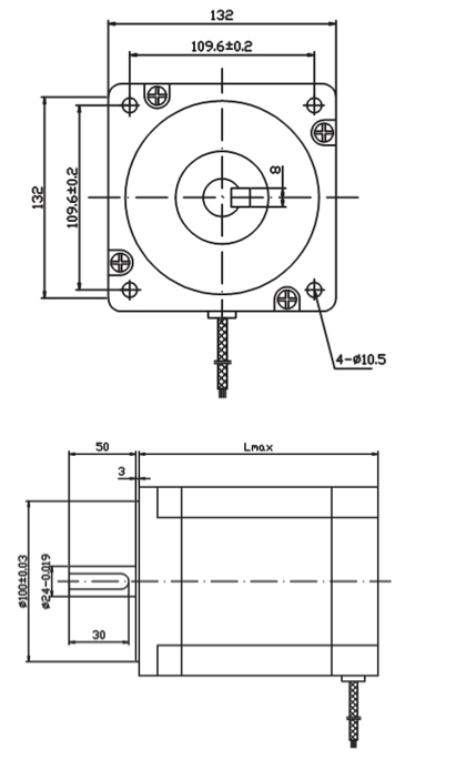130步進(jìn)電機(jī)接線圖、尺寸圖
